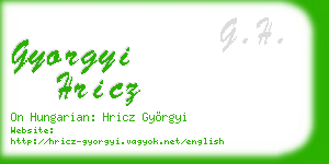 gyorgyi hricz business card